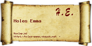 Holes Emma névjegykártya